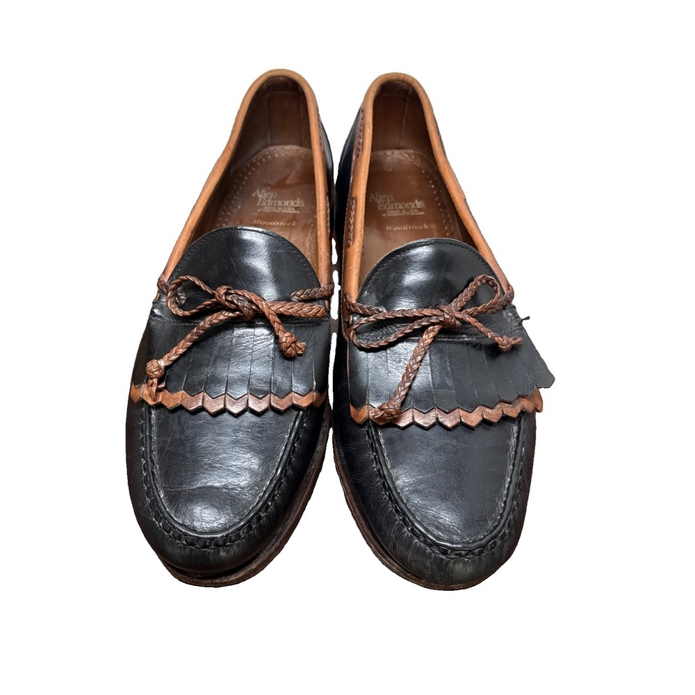 Allen Edmonds Woodstock Black Brown Kiltie Tassel Loafers 13D office business